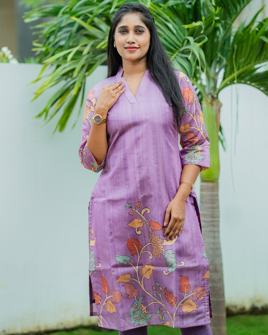 Orchid Bloom - Semi Tussar Silk Kurti