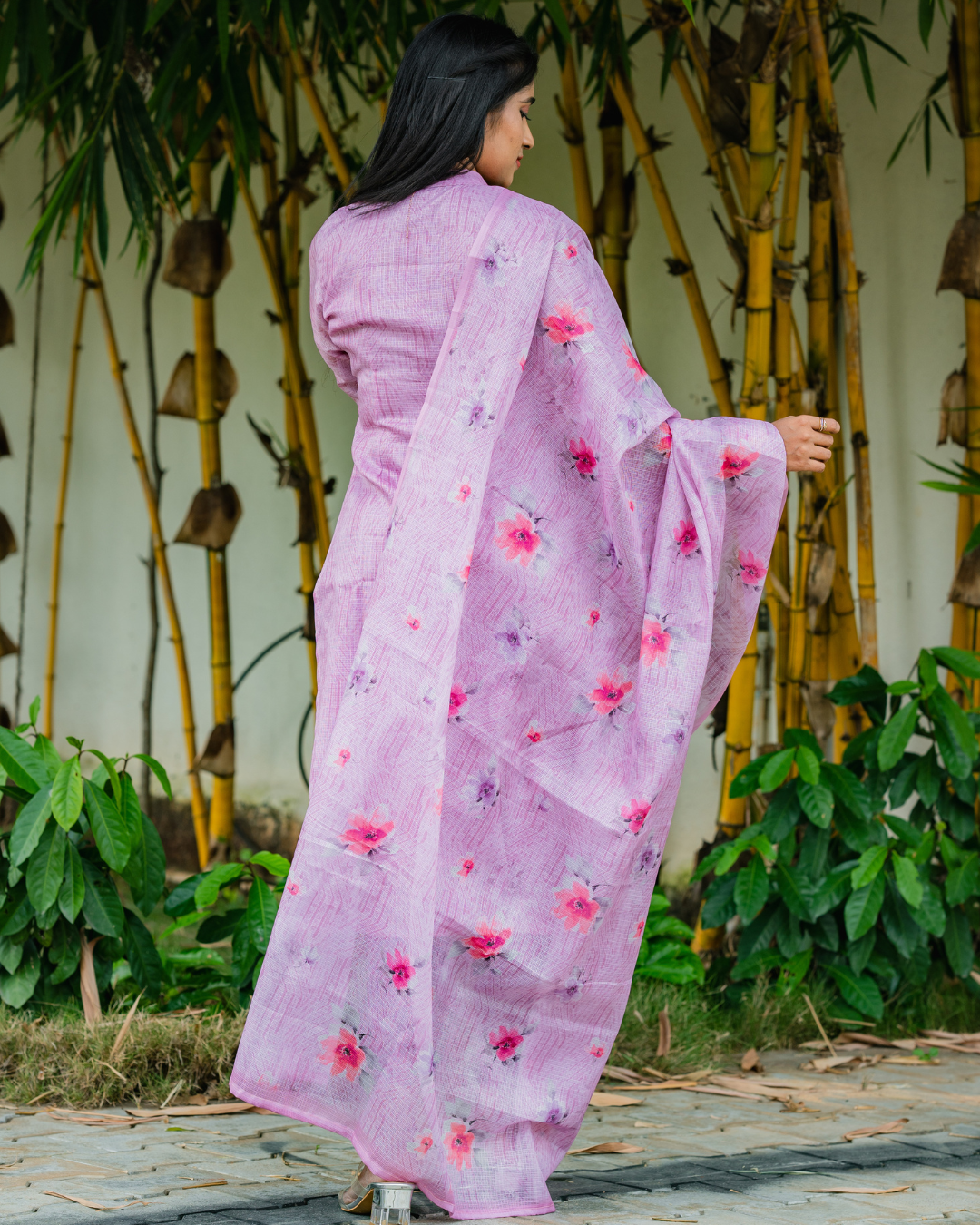 Blush Petal - Kota Cotton Lilac Salwar Set With Dupatta