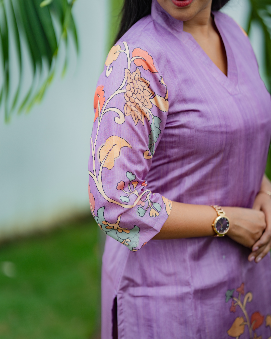 Orchid Bloom - Semi Tussar Silk Kurti