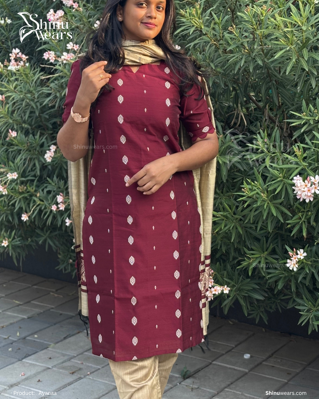 Ayanaa – Raw Silk Top, Bottom & Dupatta Set