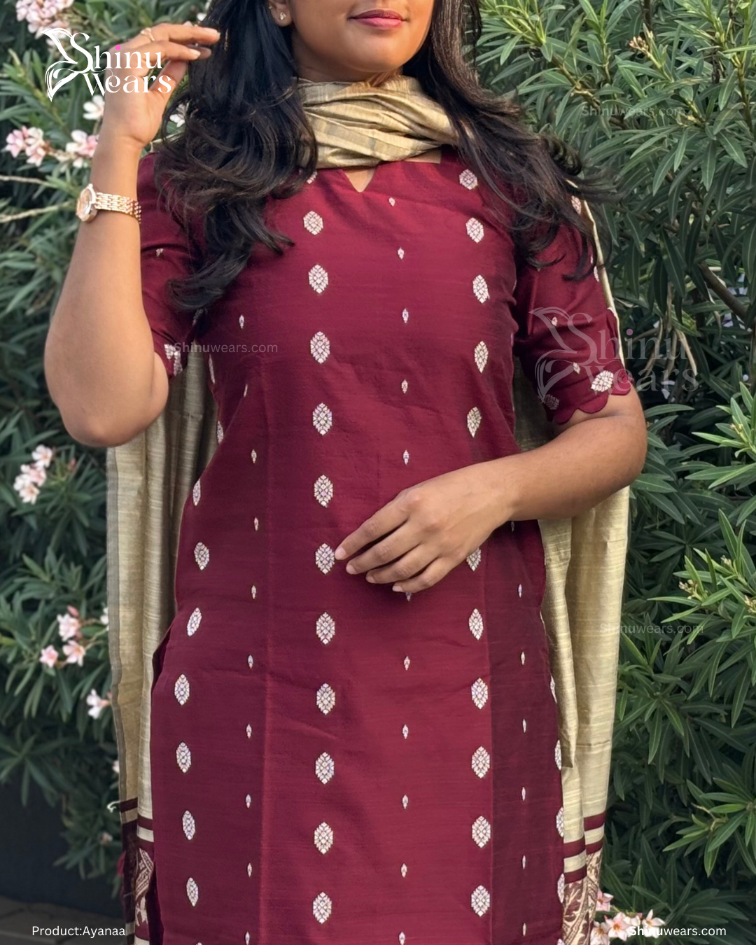 Ayanaa – Raw Silk Top, Bottom & Dupatta Set