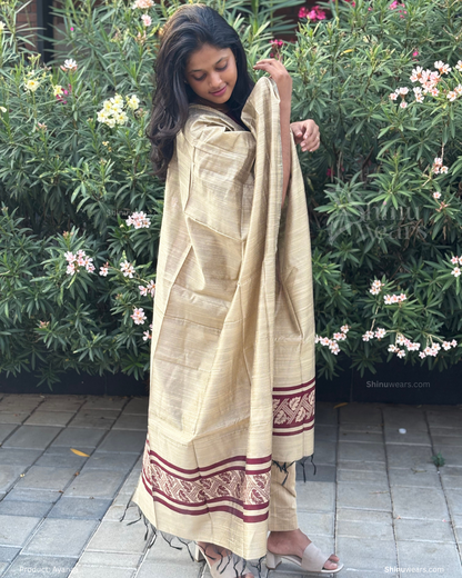 Ayanaa – Raw Silk Top, Bottom & Dupatta Set