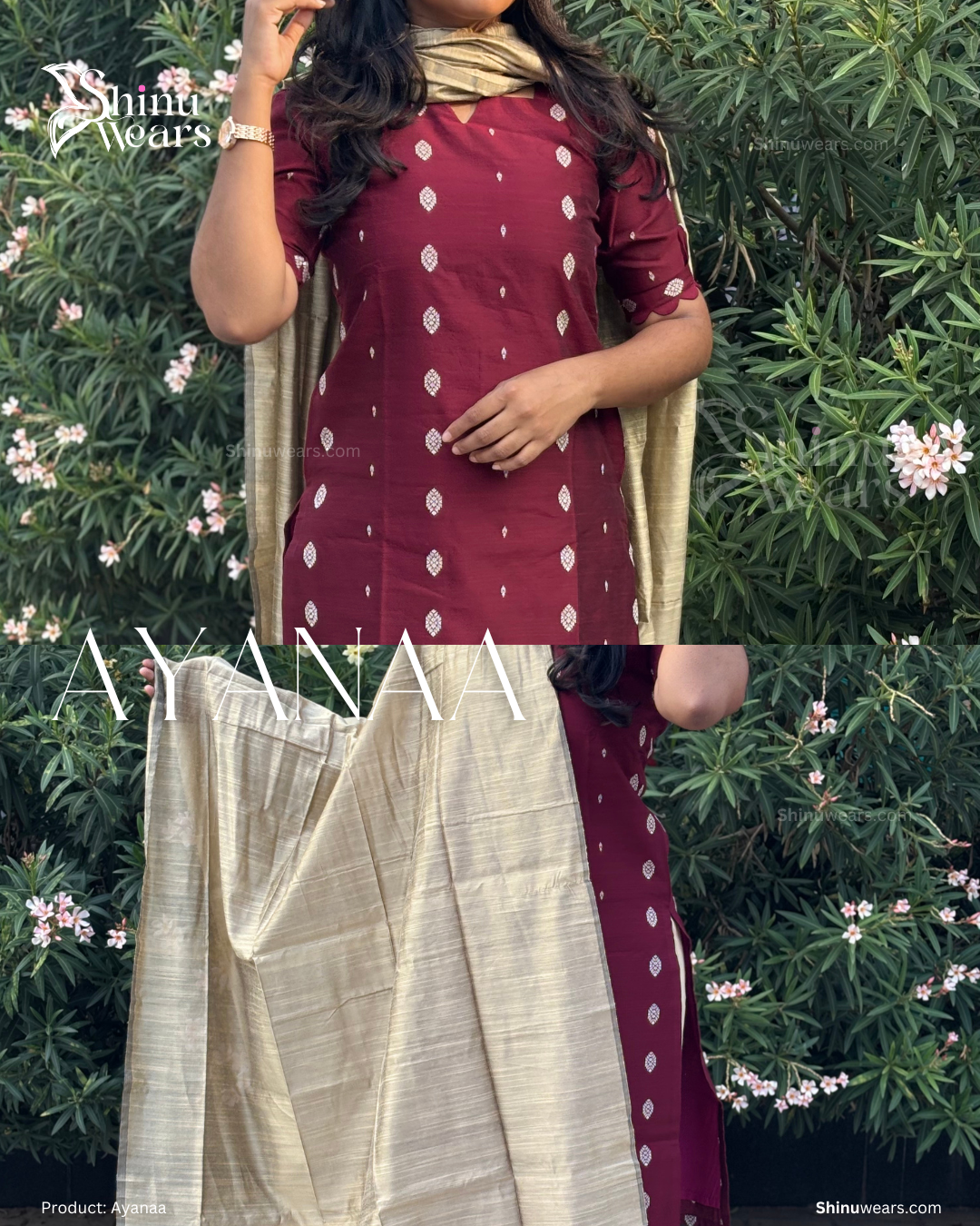 Ayanaa – Raw Silk Top, Bottom & Dupatta Set