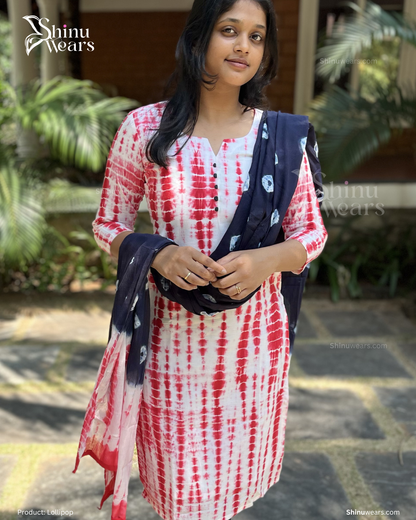 Lollipop – Pure Cotton Tie-Dye Top, Bottom & Dupatta Set